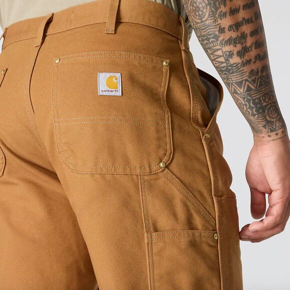 NWT Carhartt Iconic BO1 Firm Duck Double-Front Dungaree 40x32 brown - Picture 4 of 9